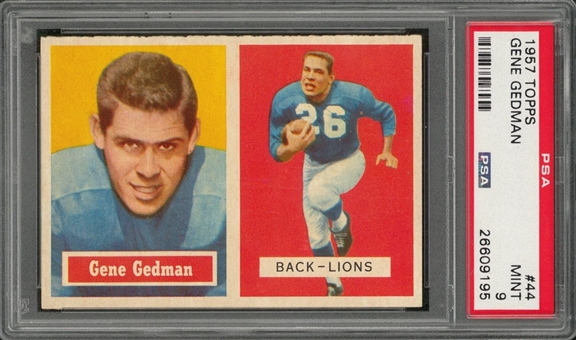 1957 Topps Football #44 Gene Gedman – PSA MINT 9